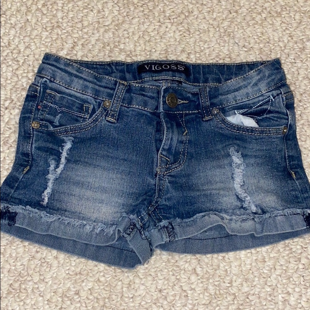 Kids Blue Ripped Jean Shorts